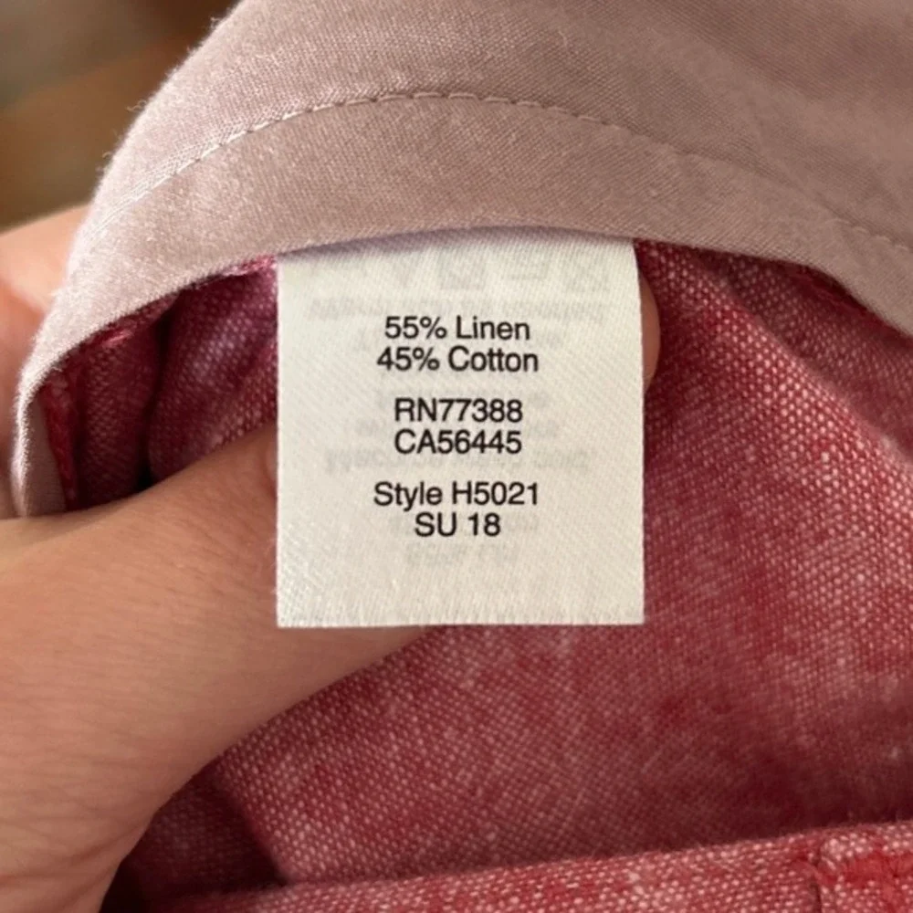 J.Crew Factory Gramercy Linen Cotton Shorts 33 Deep Sunset Coral 9